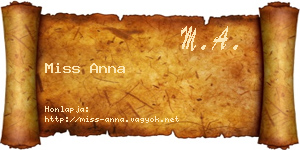 Miss Anna névjegykártya
